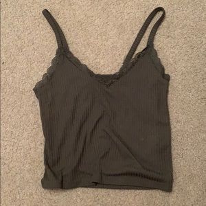 green lace trim edge tank